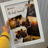 Custom Couple Photo Frame – “The Best Moment” Romantic Gift with Floral Accents